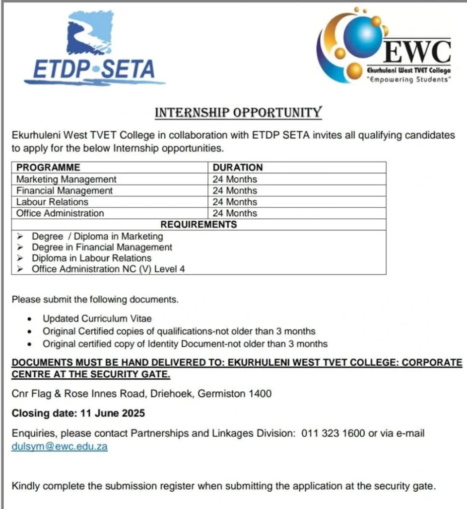 ETDP SETA Internship Programme